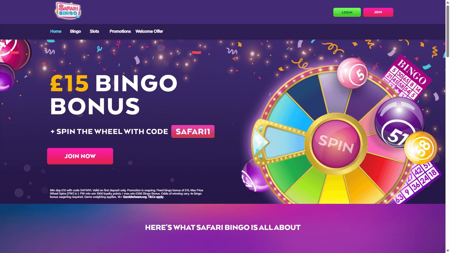 Safari Bingo Casino Desktop screenshot