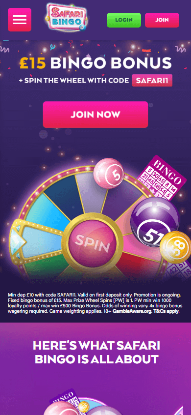 Safari Bingo Casino Mobile screenshot